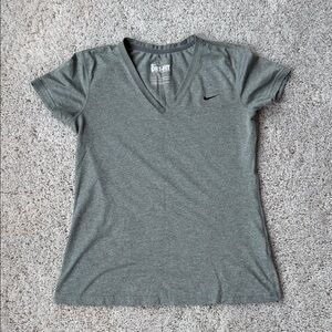 Nike Women's Heather Gray V-Neck Tee